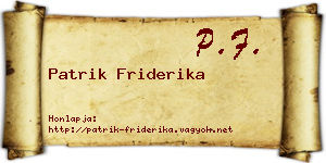 Patrik Friderika névjegykártya
